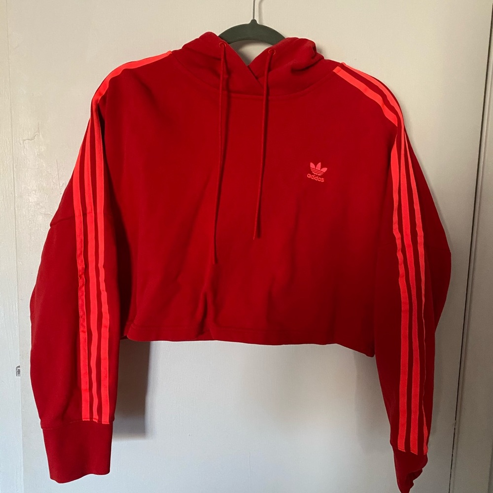 Cropped hooded sweatshirt